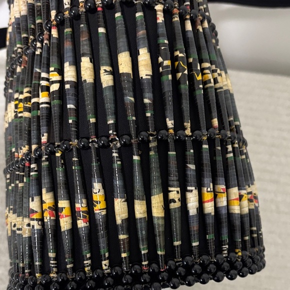 Chic Handmade African Black and Multicolor Woven Tote - Picture 7 of 10